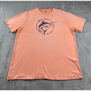 IZOD Saltwater Classics Mens XL Orange Offshore Charter Graphic T Shirt